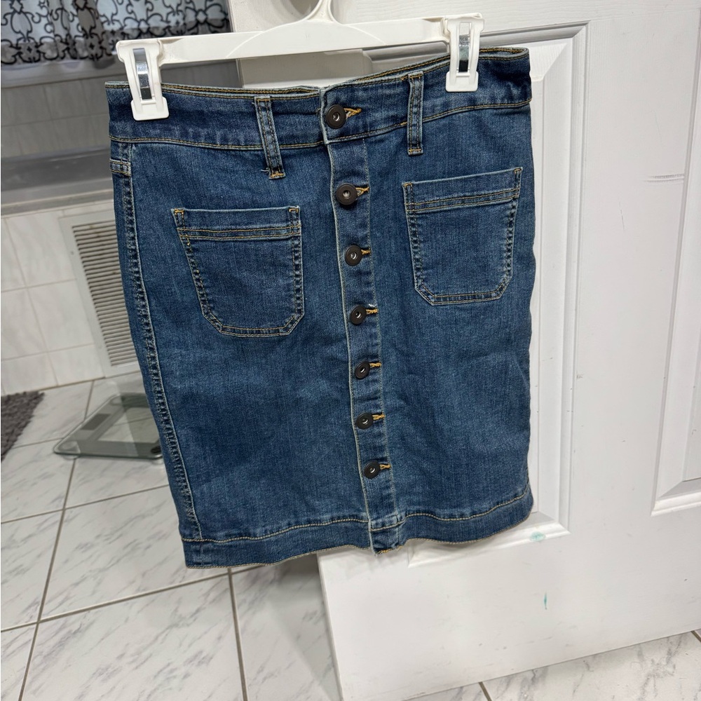St. John's Bay Blue Pencil Skirt Knee-Length Casual